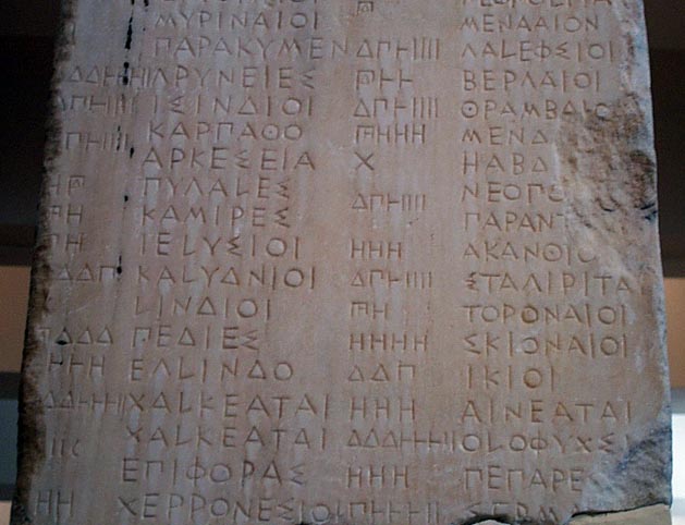 Athenian Tribute List